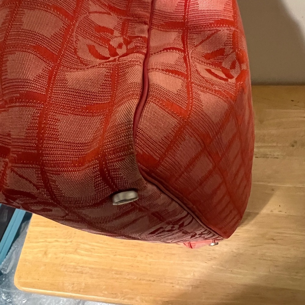 Chanel Red New Travel Line Nylon Tote - Picture 7 of 13